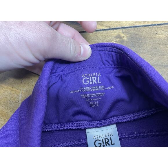 ATHLETA GIRL Polartec Stash Tight Iris Violet Size XL 14 - Picture 4 of 9